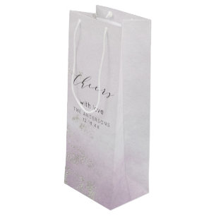 Bolsa Para Vino Ombre Lavender Relieve metalizado plateado púrpura