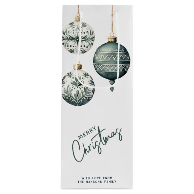 Bolsa Para Vino Ornamentos de estilo nórdico moderno Feliz Navidad (Anverso)