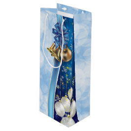 Bolsa Para Vino Ornamentos de Navidad, copos de nieve y Bokeh