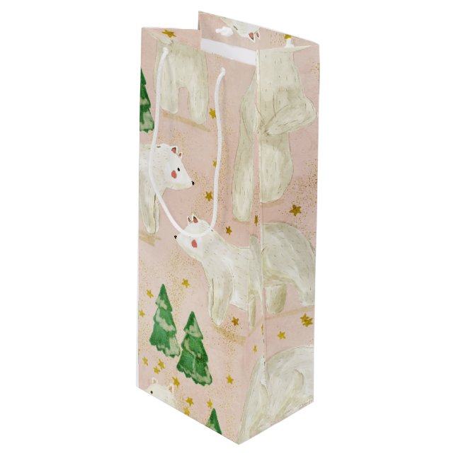 Bolsa Para Vino Osos polares de Navidades cortos en bosque everver (Angulo Anverso)
