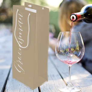 Bolsa Para Vino Padrino de Boda con Letra Estilizada