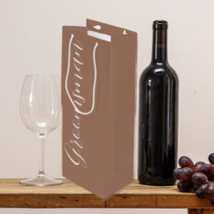 Bolsa Para Vino Padrino de boda con letra estilizada Mocha