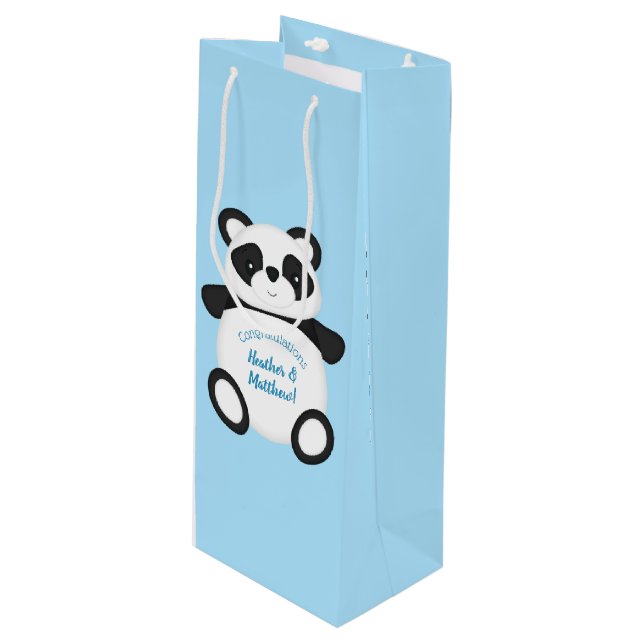 Bolsa Para Vino Panda Bear Baby Shower (Angulo Anverso)