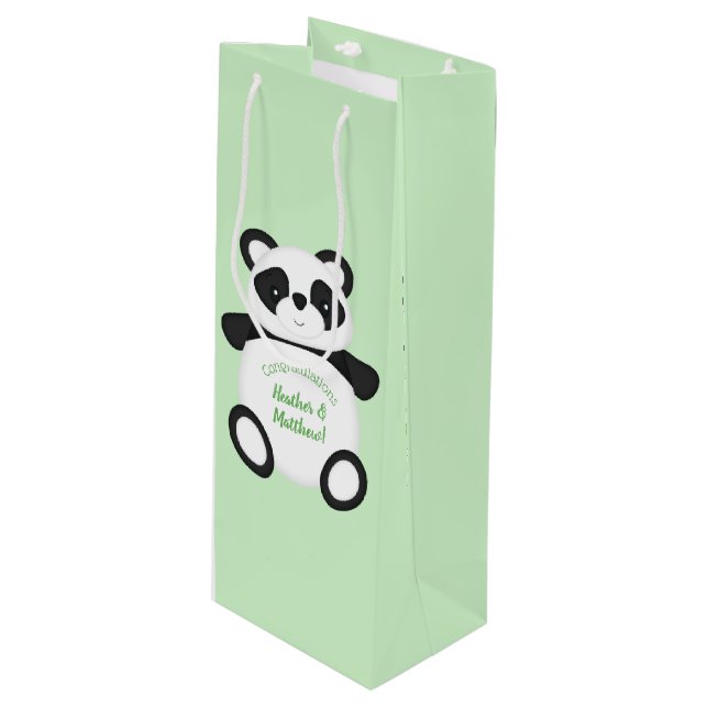 Bolsa Para Vino Panda Bear Baby Shower (Angulo Anverso)