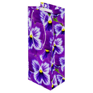 Bolsa Para Vino Pansias de hadas púrpuras audaces,