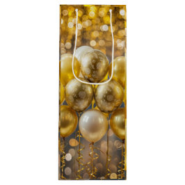 Bolsa Para Vino Papel de envolver elegante en globo amarillo y oro