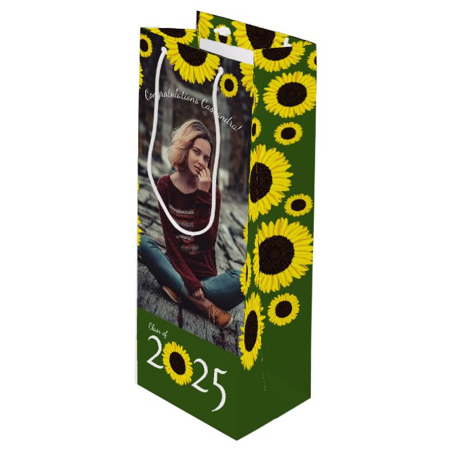 Bolsa Para Vino Partido de Graduación del País Sunflowers (Angulo Anverso)