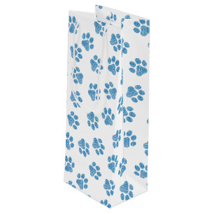 Bolsa Para Vino Pasta de perro, garras de perro, patas azules