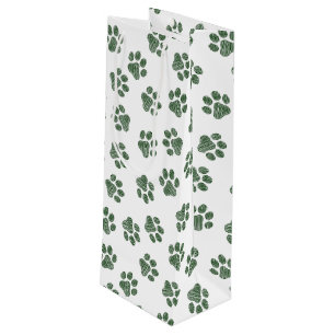 Bolsa Para Vino Pasta de perro, garras de perro, patas verdes