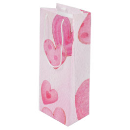BOLSA PARA VINO PASTEL PINK DÍA DE SAN VALENTÍN HEARTS