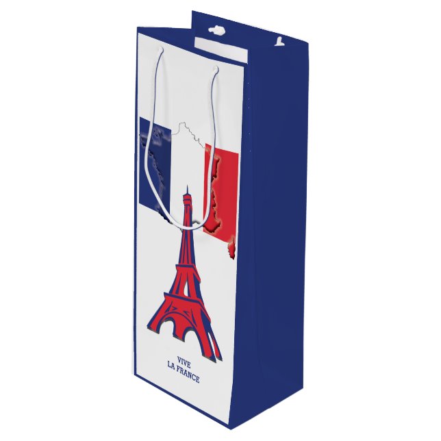 Bolsa Para Vino Patriotic Vive La FRANCE Paris (Angulo Anverso)