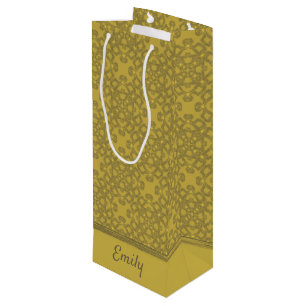 Bolsa Para Vino Patrón amarillo mostaza personalizado