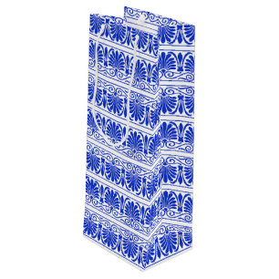 Bolsa Para Vino Patrón árabe del Mediterráneo griego Azul