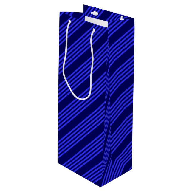 Bolsa Para Vino Patrón azul de cinco rayas (Angulo Anverso)