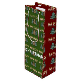 Bolsa Para Vino Patrón de árbol de Navidad
