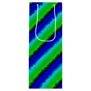 Bolsa Para Vino Patrón de arco iris 3D abstracto de azul verde