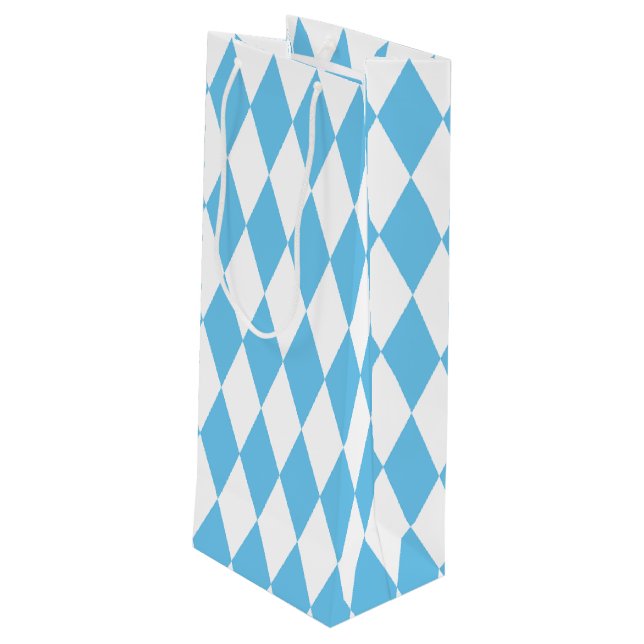 Bolsa Para Vino Patrón de bandera de bus de Baviera azul y blanco (Angulo reverso)