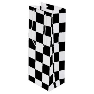 Bolsa Para Vino Patrón De Bandera De Guay De Color Negro Y Blanco
