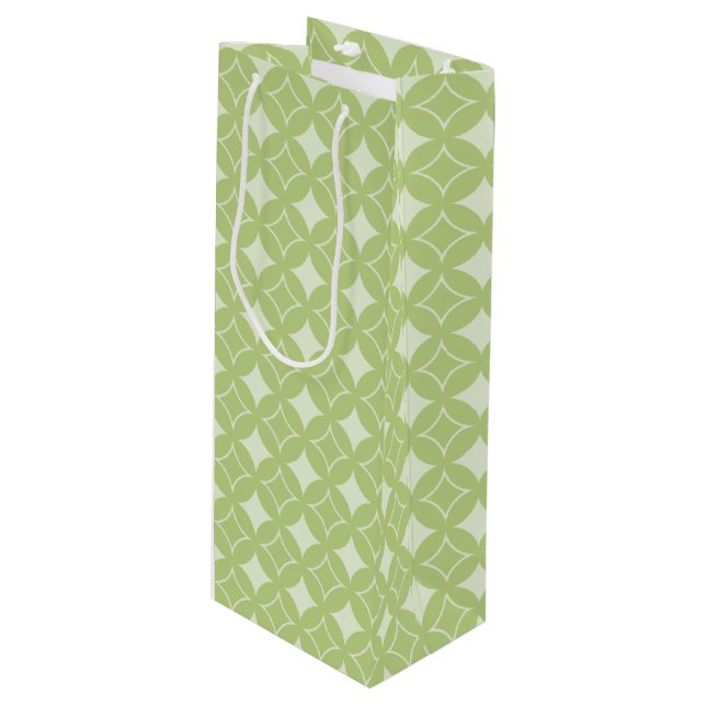 Bolsa Para Vino Patrón de barco verde oliva (Angulo Anverso)