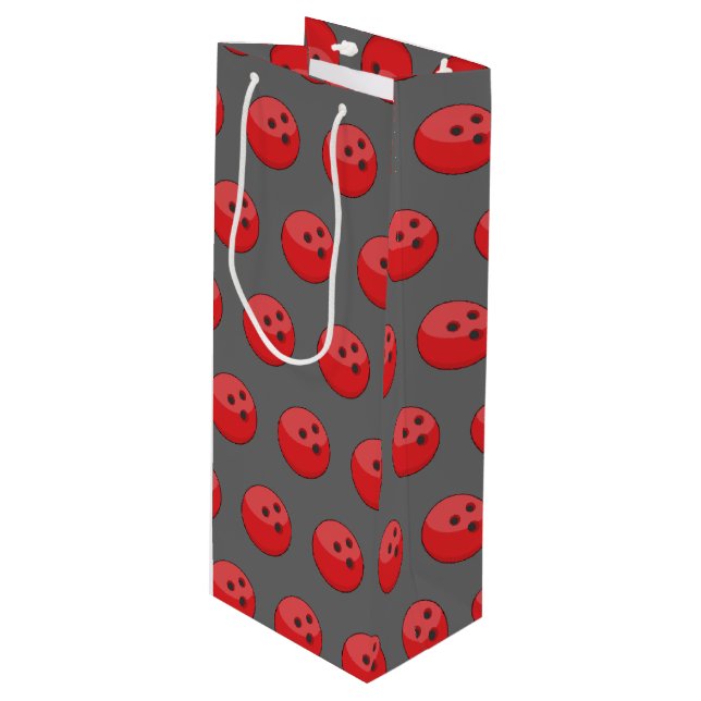Bolsa Para Vino Patrón de bolas rojas (Angulo Anverso)