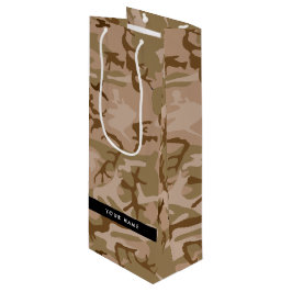 Bolsa Para Vino Patrón de Camuflaje del Desierto, Tu nombre, Perso