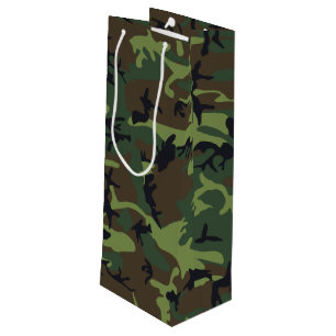 Bolsa Para Vino Patrón de camuflaje verde, patrón militar, ejércit