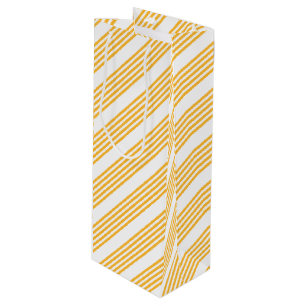 Bolsa Para Vino Patrón de cinco rayas amarillo y blanco soleado