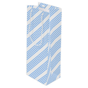 Bolsa Para Vino Patrón de cinco rayas azul y blanco