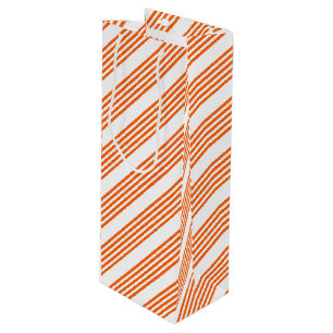 Bolsa Para Vino patrón de cinco rayas blanco y naranja