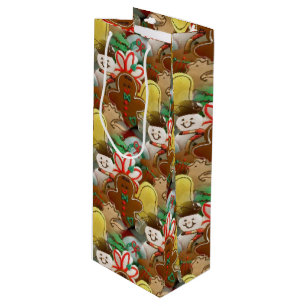 Bolsa Para Vino Patrón de cookies de Navidades festivos