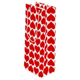 Bolsa Para Vino Patrón de corazón rojo, romántico, amor