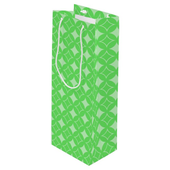 Bolsa Para Vino Patrón de envío verde limón (Angulo Anverso)