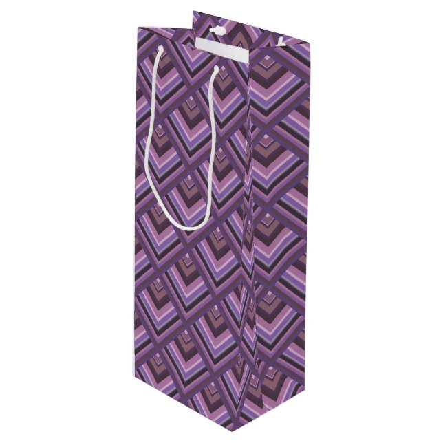 Bolsa Para Vino Patrón de escala de franjas malvas (Angulo Anverso)