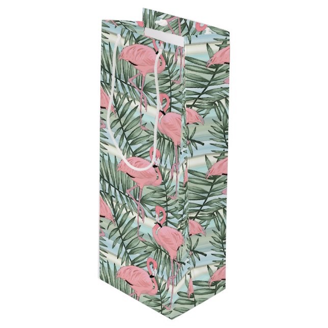Bolsa Para Vino Patrón de flamencos rosados de cadera (Angulo Anverso)