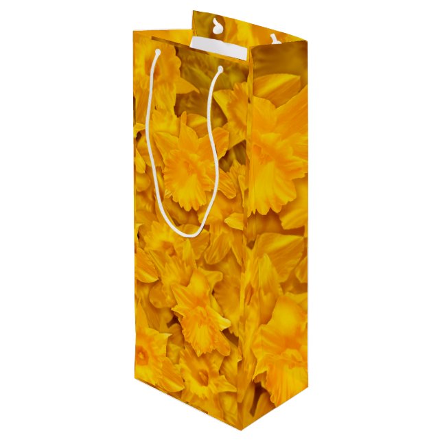 Bolsa Para Vino Patrón de flores de narciso (Angulo reverso)