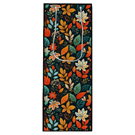 Bolsa Para Vino Patrón de flores exóticas florales