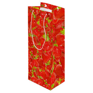 Bolsa Para Vino Patrón de fresas