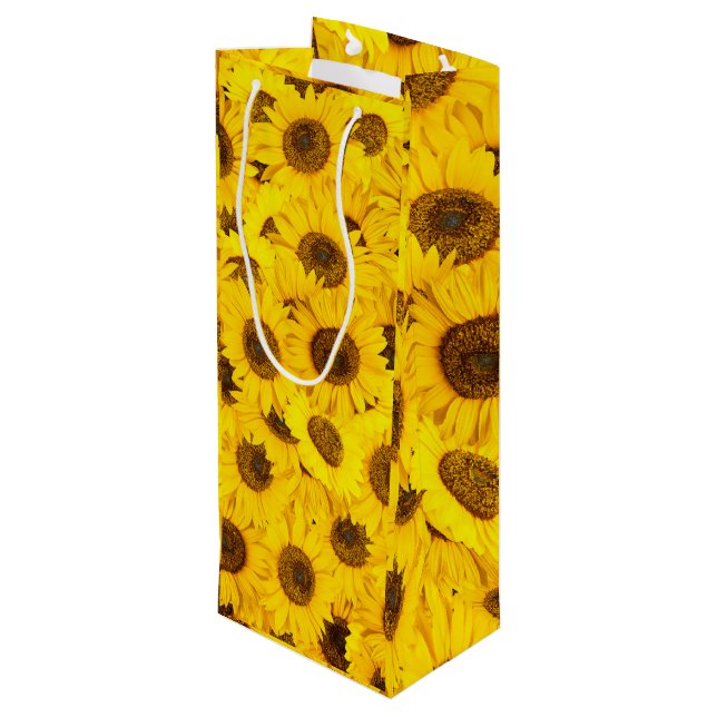 Bolsa Para Vino Patrón de girasoles (Angulo reverso)