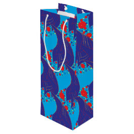 Bolsa Para Vino Patrón de gotas de arcoiris modernas y abstractas 