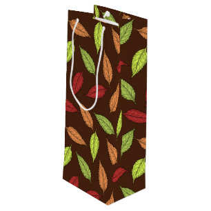 Bolsa Para Vino Patrón De Hojas, Hojas Coloridas, Hojas De Otoño