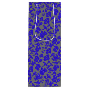 Bolsa Para Vino Patrón de hongo negro 01Gris azul BG