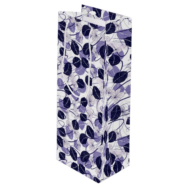 Bolsa Para Vino Patrón de Ilustracion Batik Purple y Vines (Angulo Anverso)