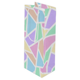 Bolsa Para Vino Patrón de mosaico del arcoiris pastel