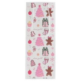 Bolsa Para Vino Patrón de Navidades rosados