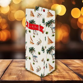 Bolsa Para Vino Patrón de Navidades tropicales de palmeras