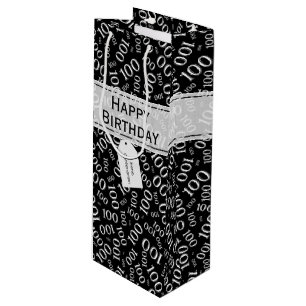 Bolsa Para Vino Patrón de números negros centenarios