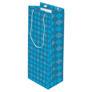 Bolsa Para Vino Patrón de parches de verificación 01 con Lblue BG