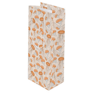 Bolsa Para Vino patrón de pez de gelatina brillante naranja