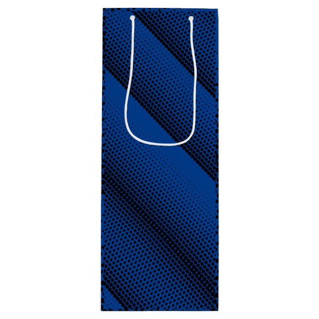 Bolsa Para Vino Patrón de píxeles 08.B.w BG azul (Anverso)