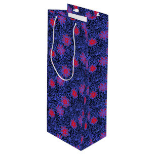Bolsa Para Vino Patrón de plantas A13.b Negro BG